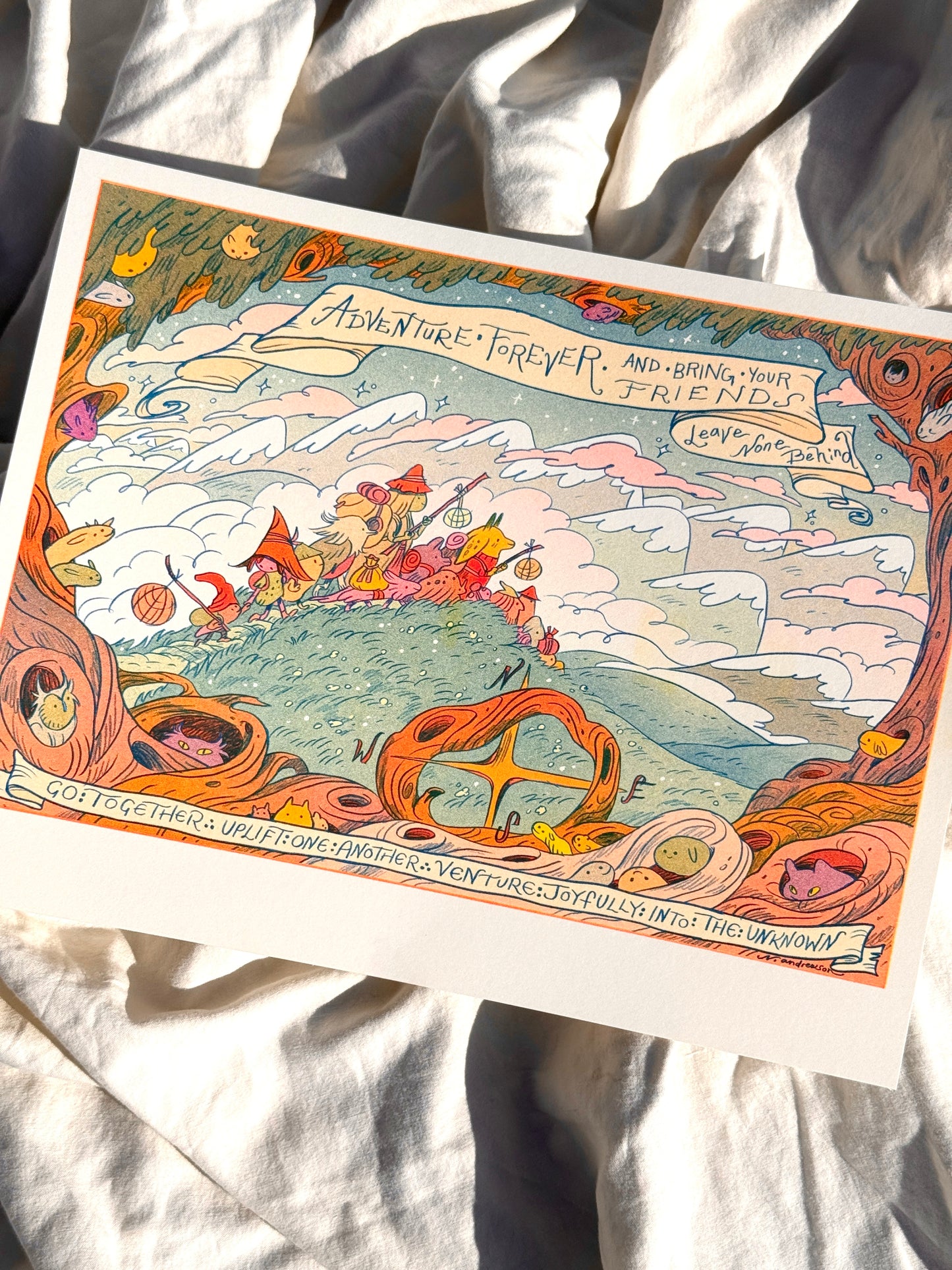 Go Together into the Unknown ~ Diploma Inspired Small Riso Print