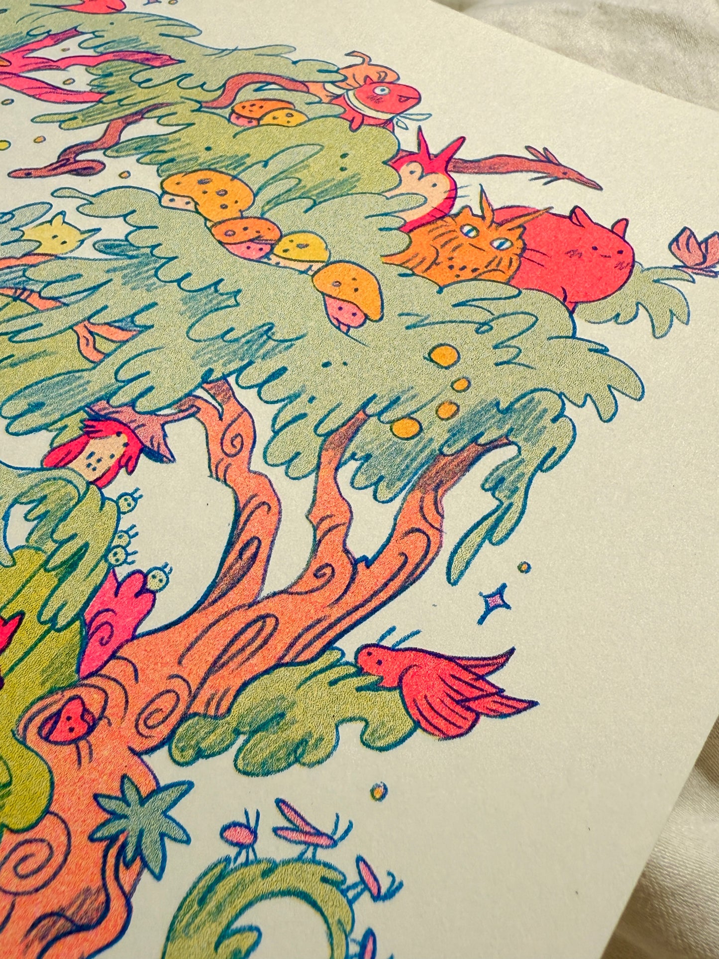 Mamu’s World of Wood Demons and Creek Creatures ~ Riso Print
