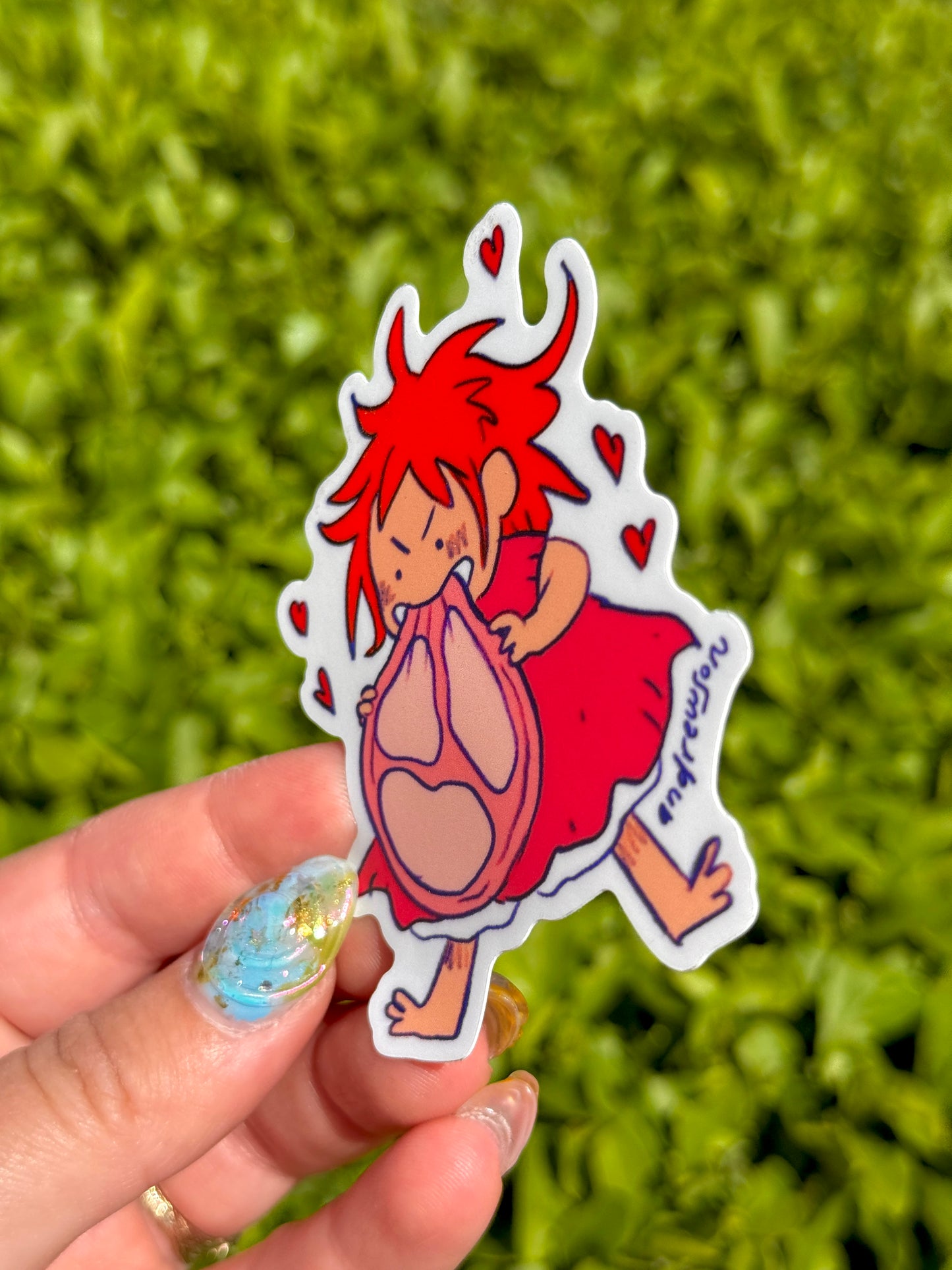 Set of 3 Ponyo Vinyl Stickers