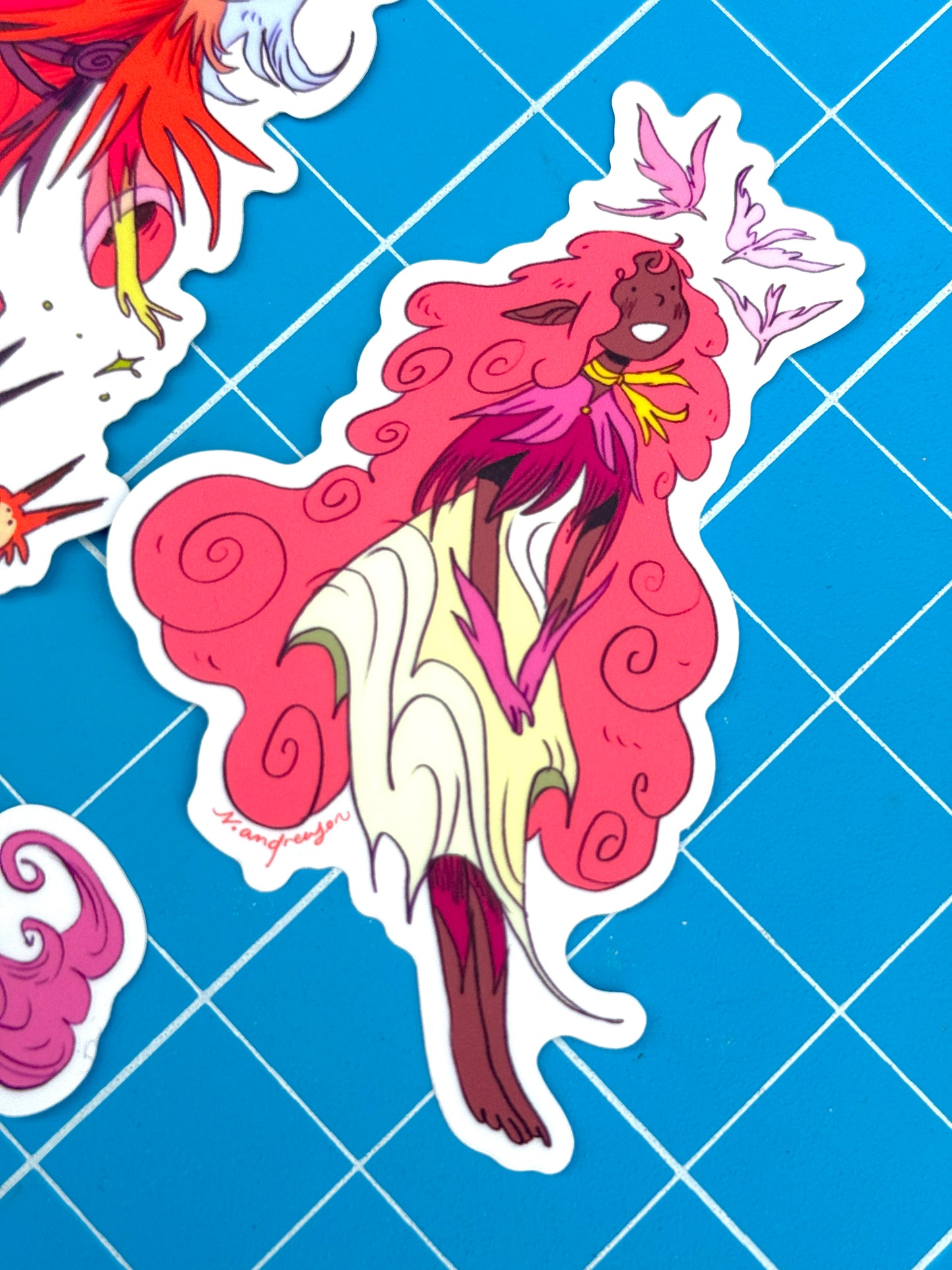 Fairy Girl with Winged Demons Sticker