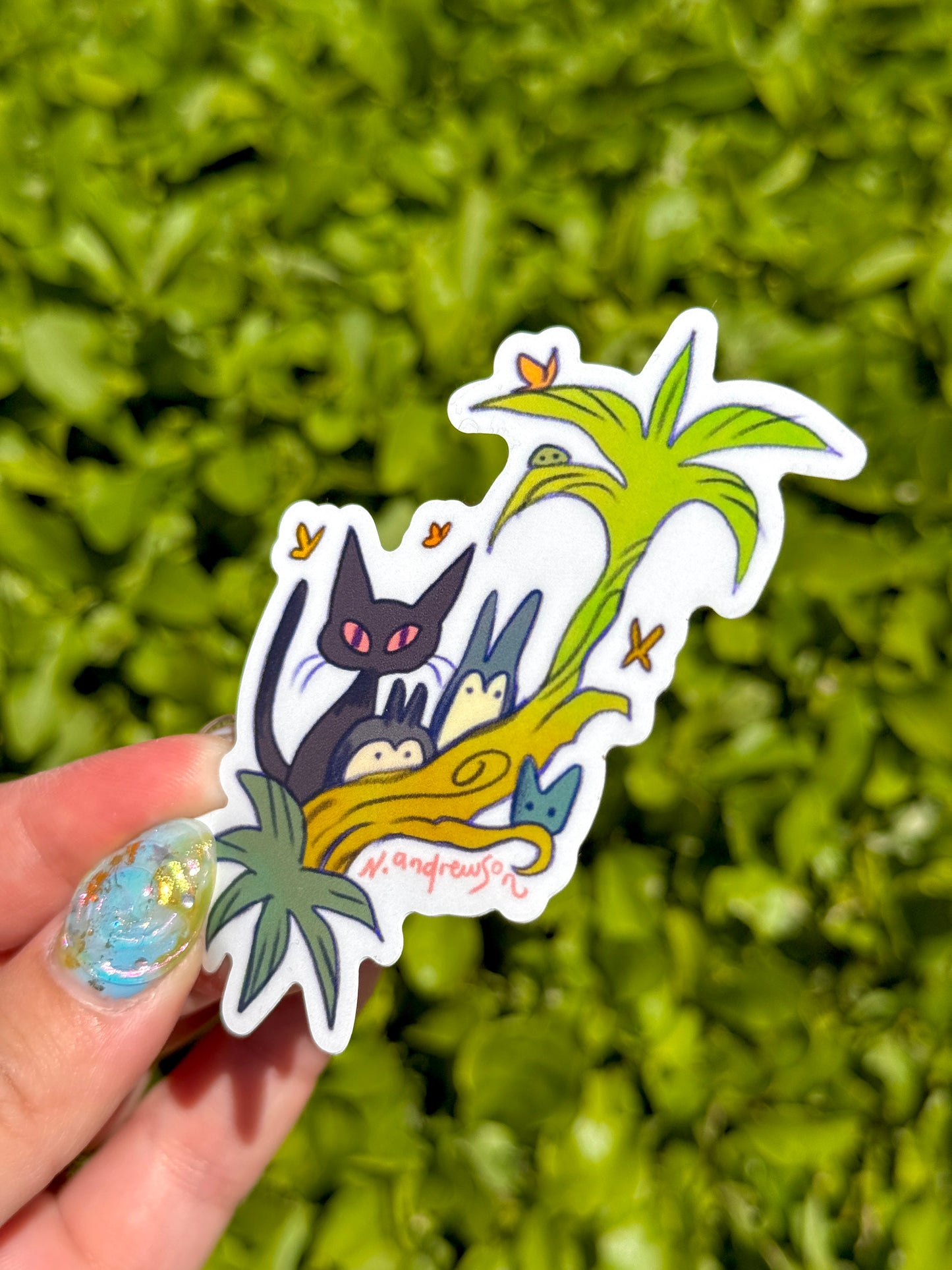 Set of 3 Demon Cats ~ Vinyl Stickers
