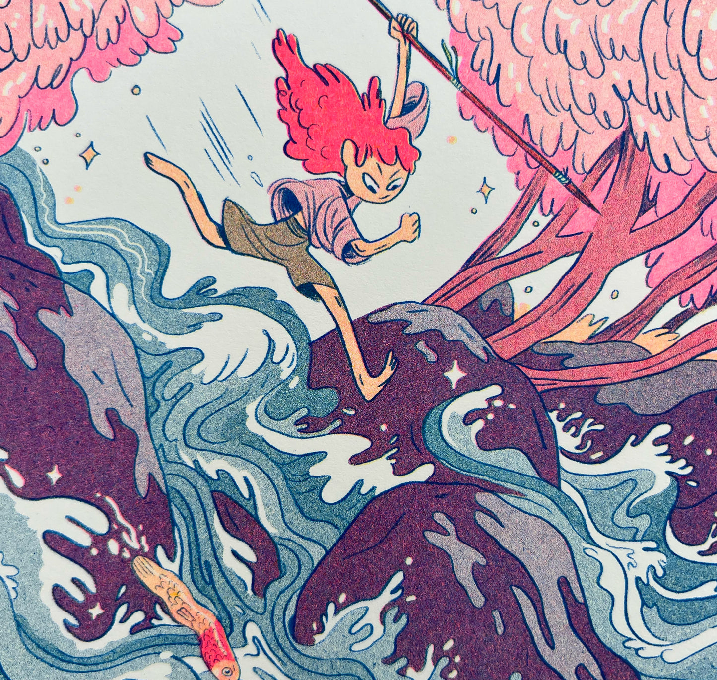 Wild River Girl Riso Print