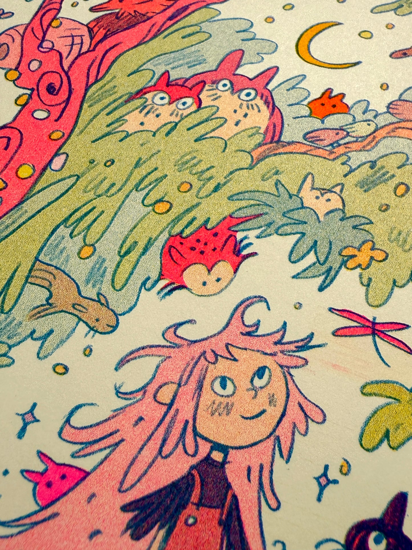 Mamu’s World of Wood Demons and Creek Creatures ~ Riso Print