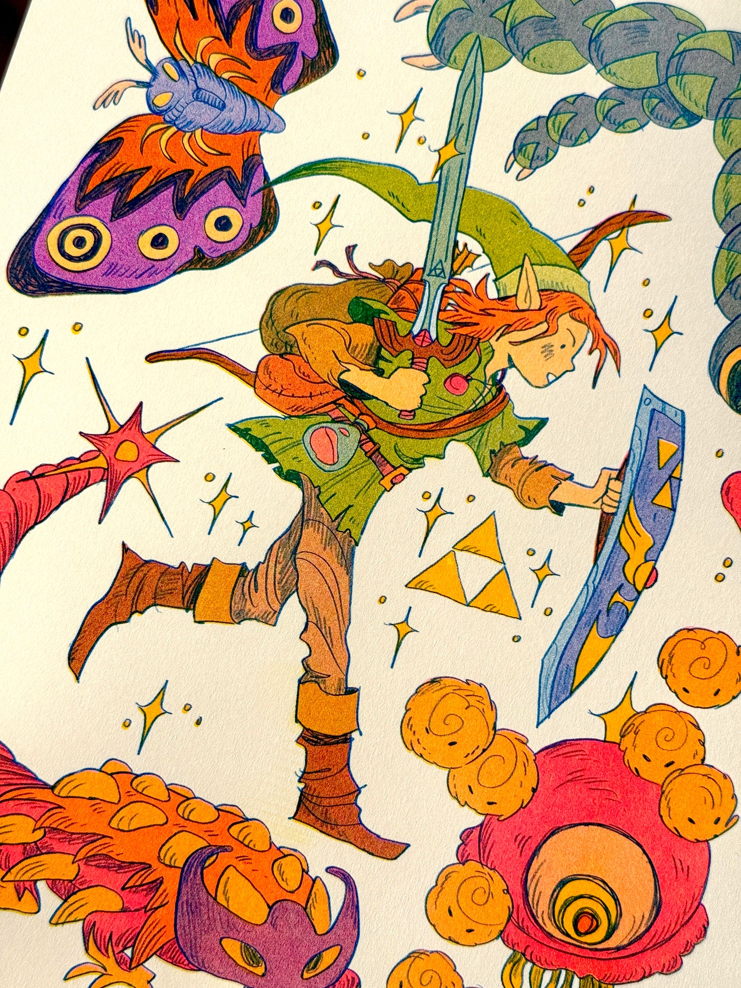 Legend of Zelda: A Link to the Past Riso Print