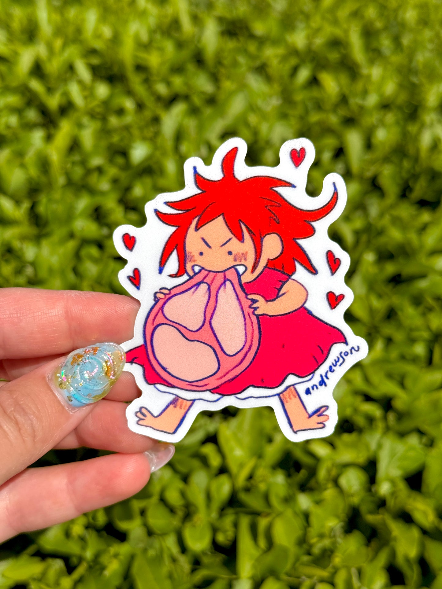 Set of 3 Ponyo Vinyl Stickers