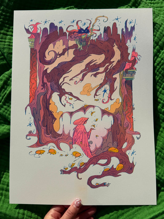 The Fool’s Gold Beetle Large Riso Print / Woodfolk Collection