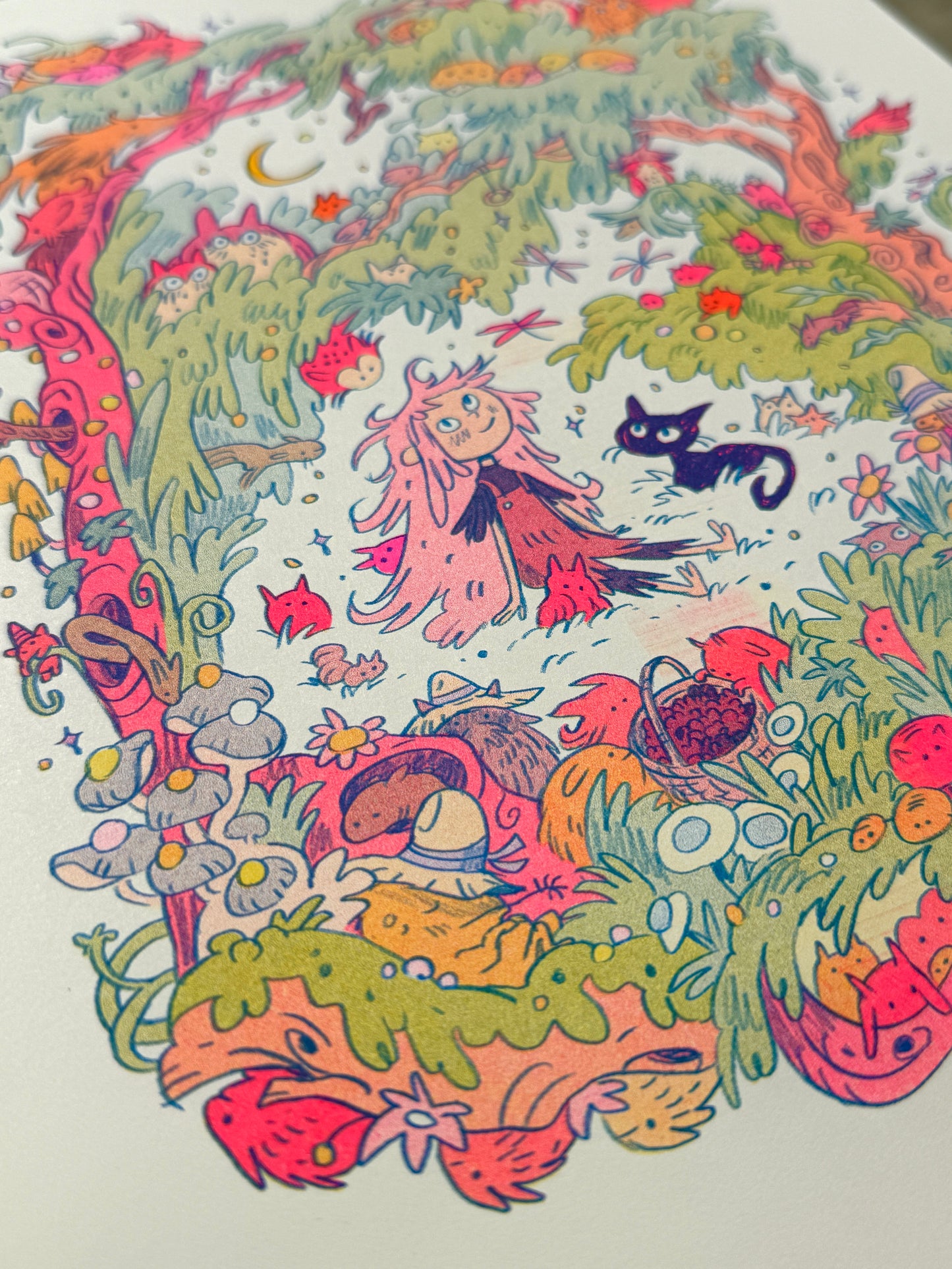 Mamu’s World of Wood Demons and Creek Creatures ~ Riso Print
