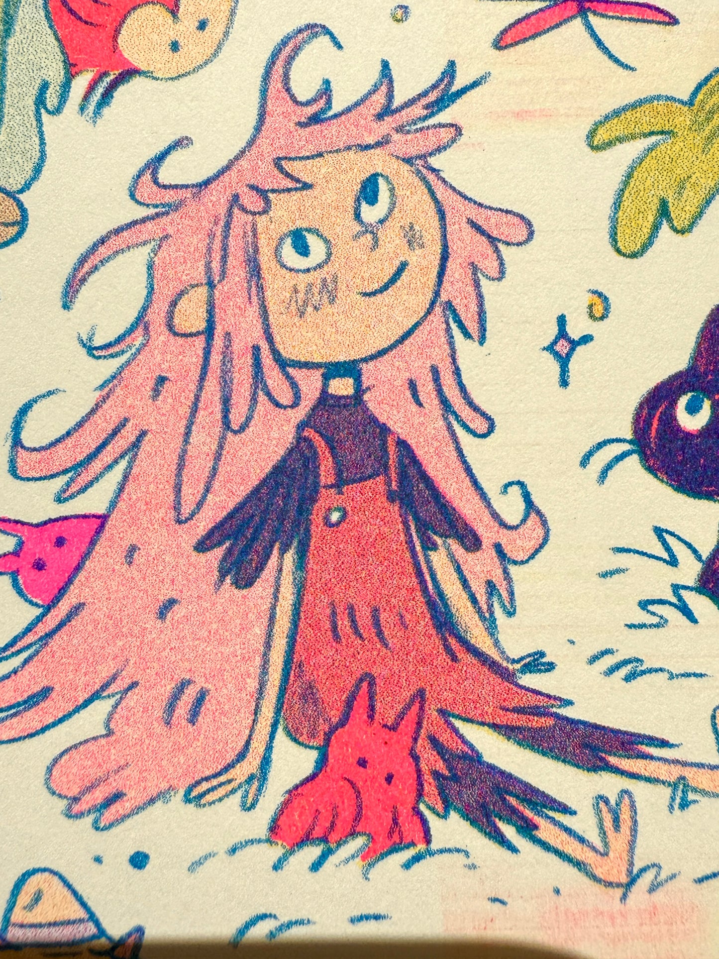 Mamu’s World of Wood Demons and Creek Creatures ~ Riso Print