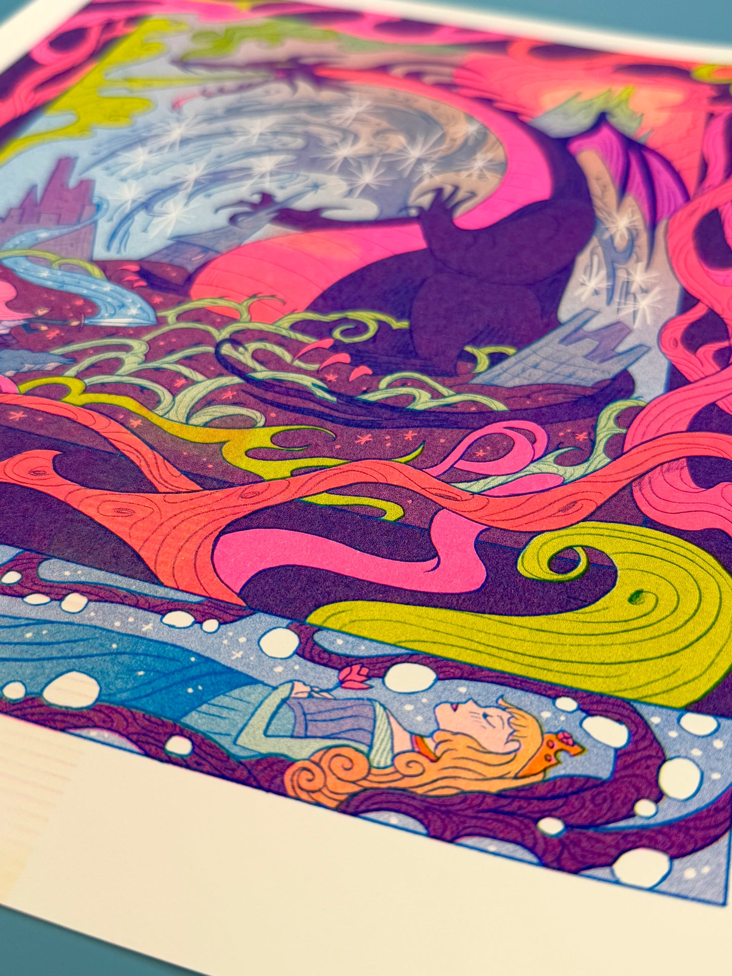 Fateful Prophecy ~ Sleeping Beauty Riso Print ~ Large Version