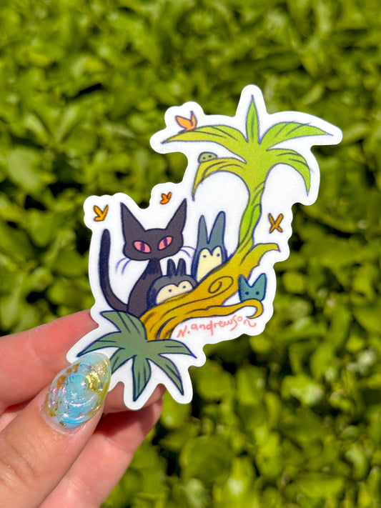 Set of 3 Demon Cats ~ Vinyl Stickers