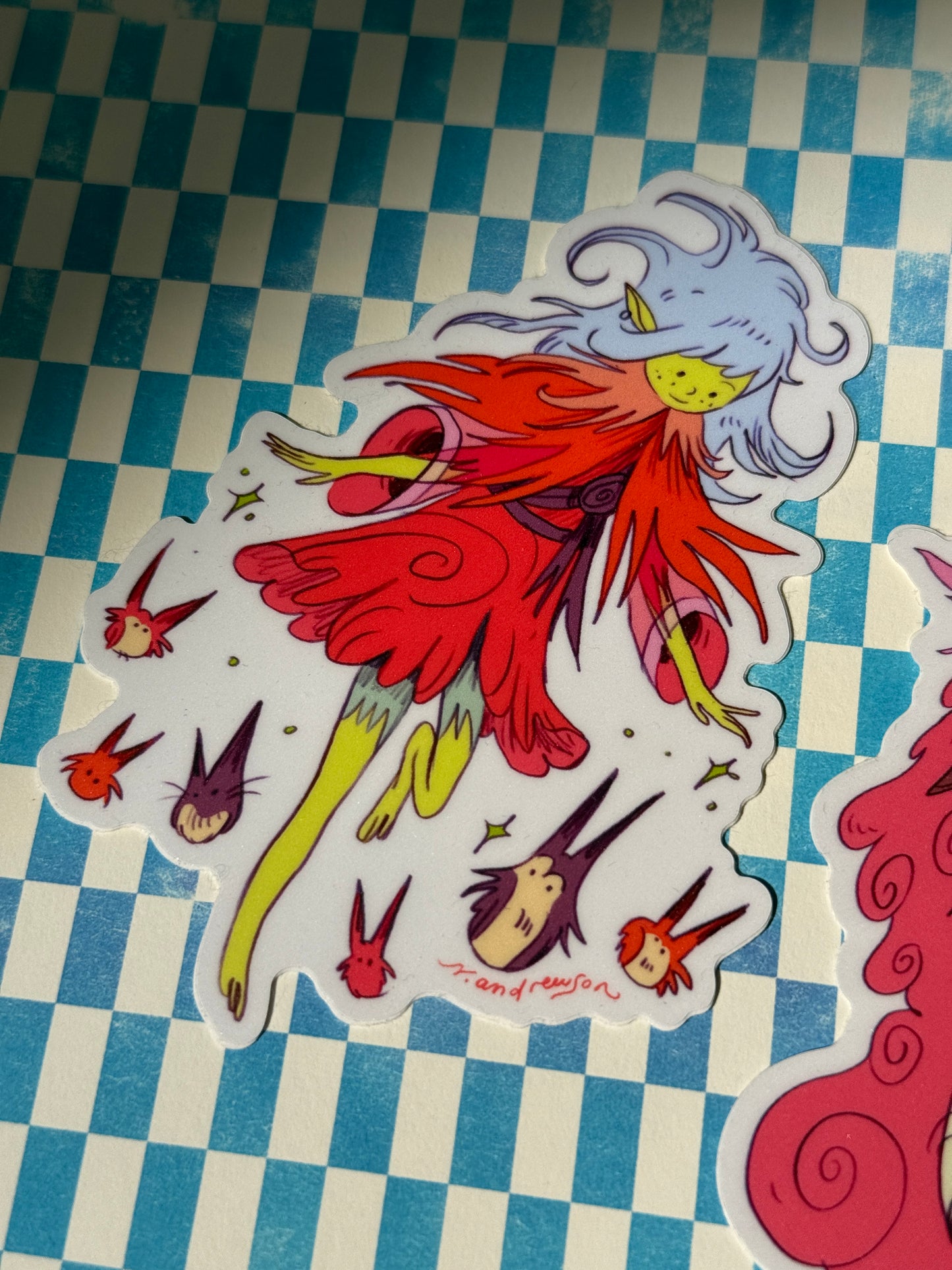 Goblin Girl with Demons Sticker