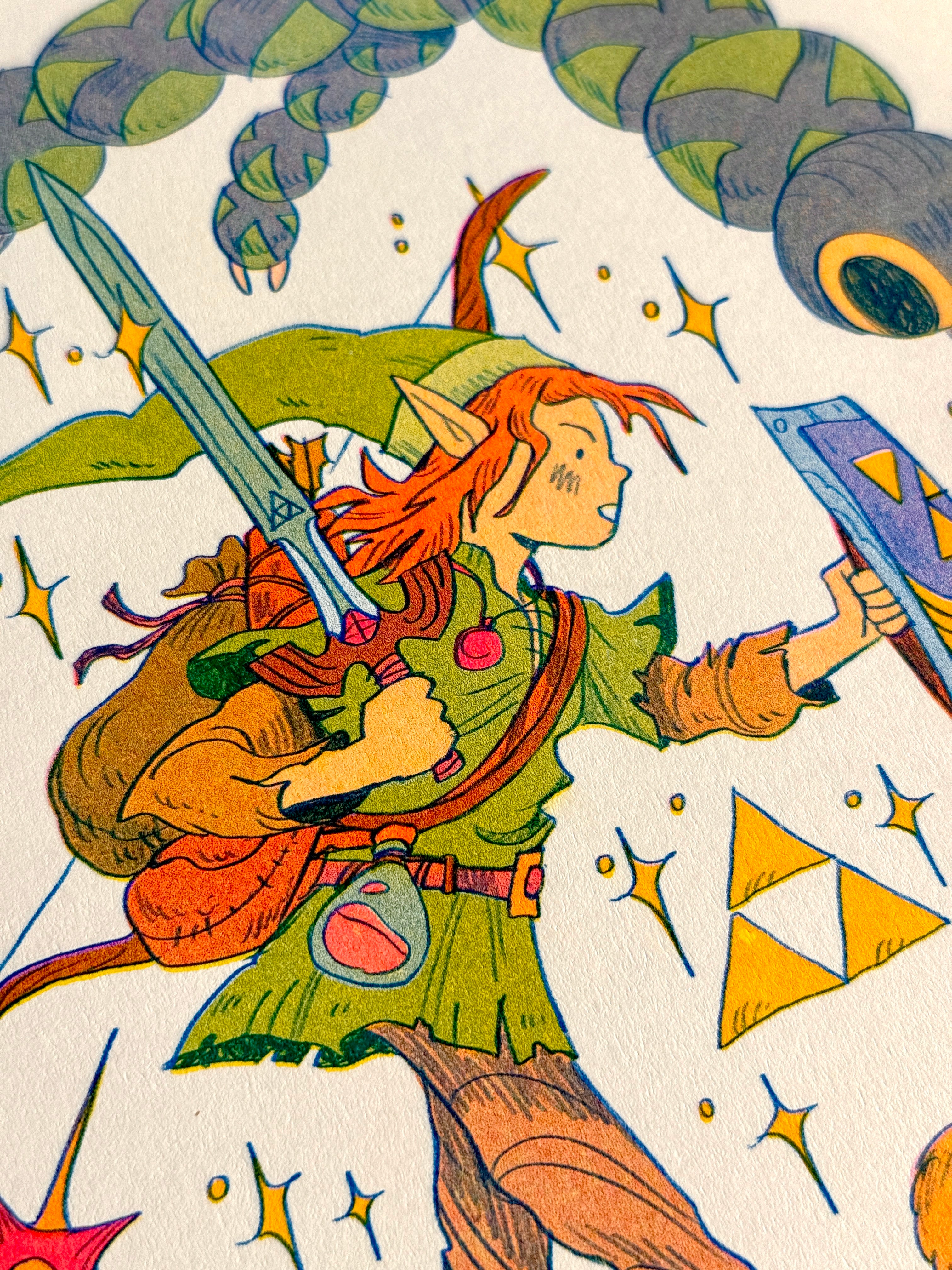 Legend of Zelda: A Link to the Past Riso Print – natalie andrewson