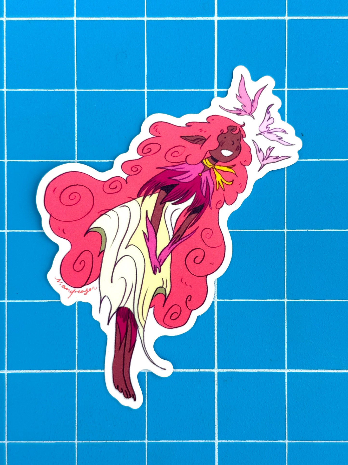 Fairy Girl with Winged Demons Sticker