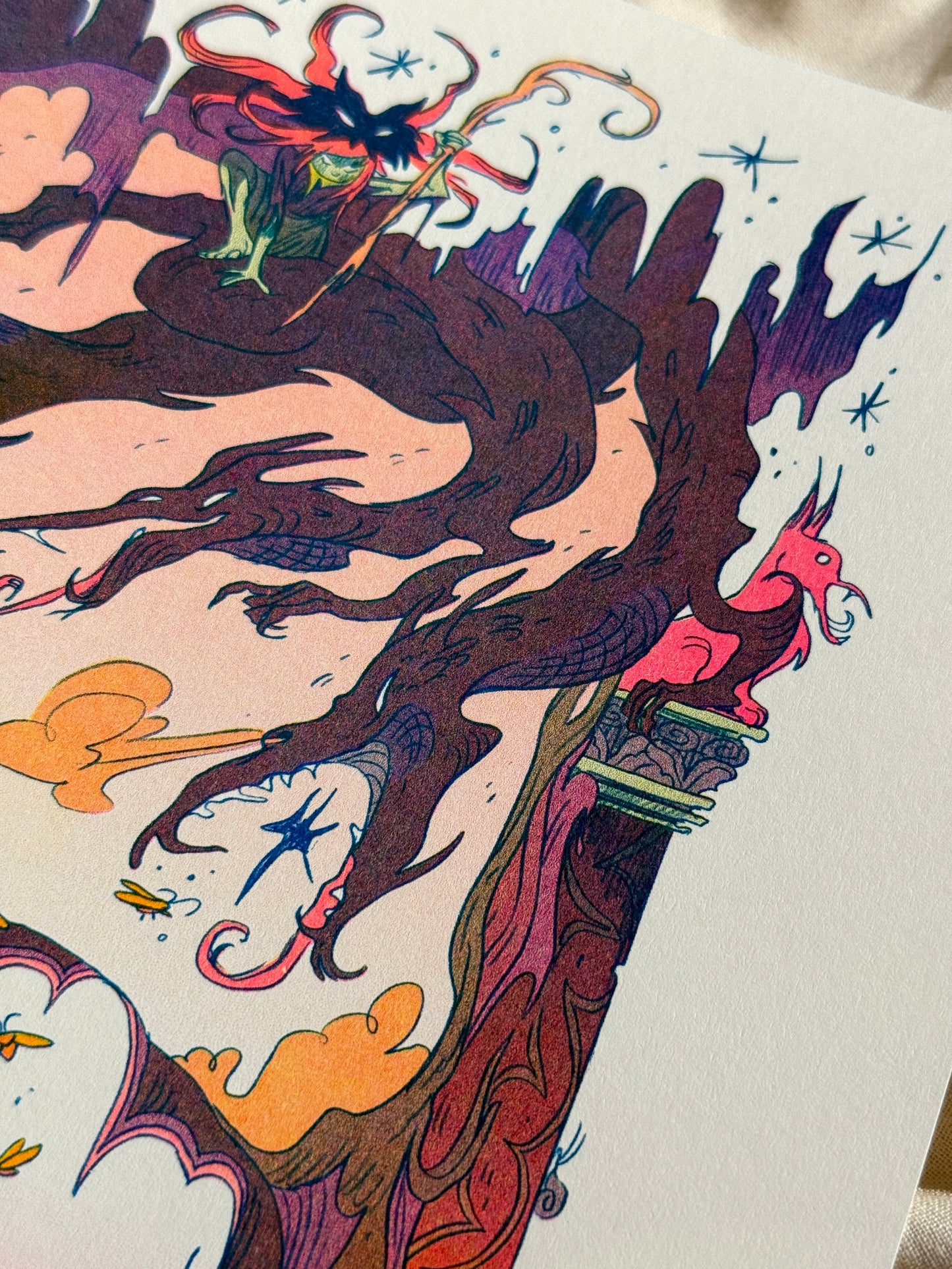 The Fool’s Gold Beetle Large Riso Print / Woodfolk Collection