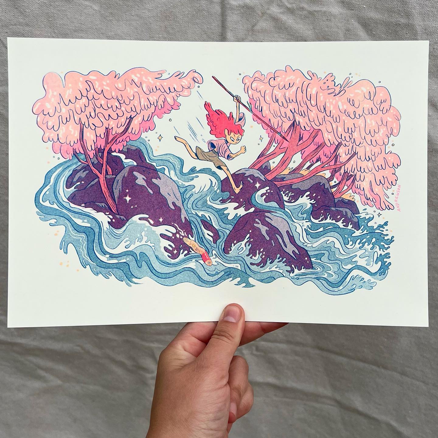 Wild River Girl Riso Print – natalie andrewson