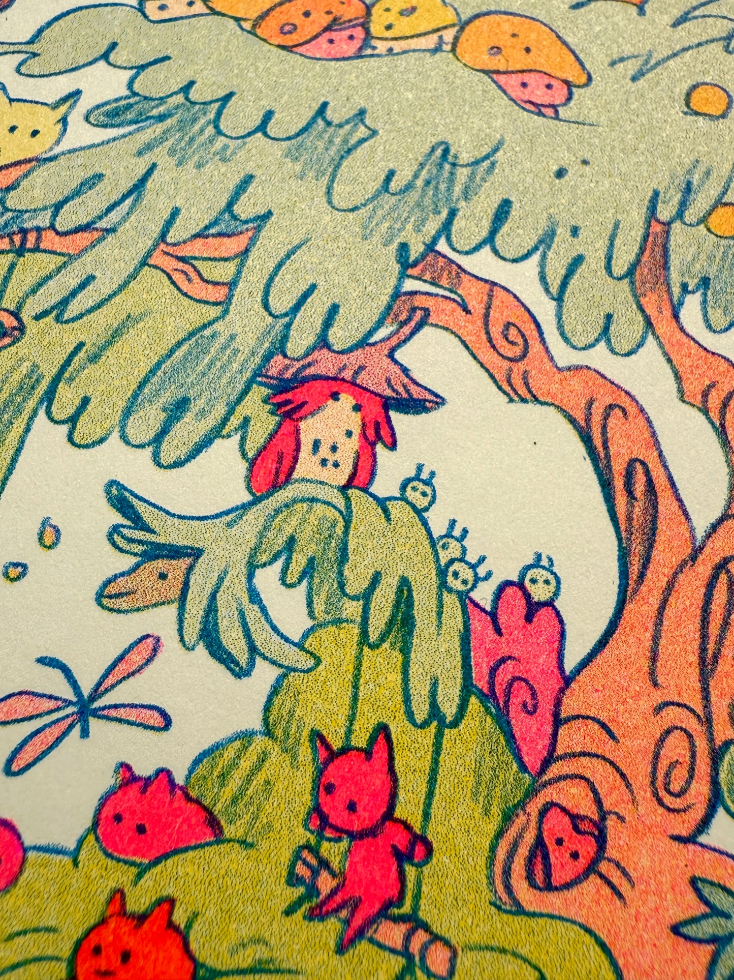 Mamu’s World of Wood Demons and Creek Creatures ~ Riso Print