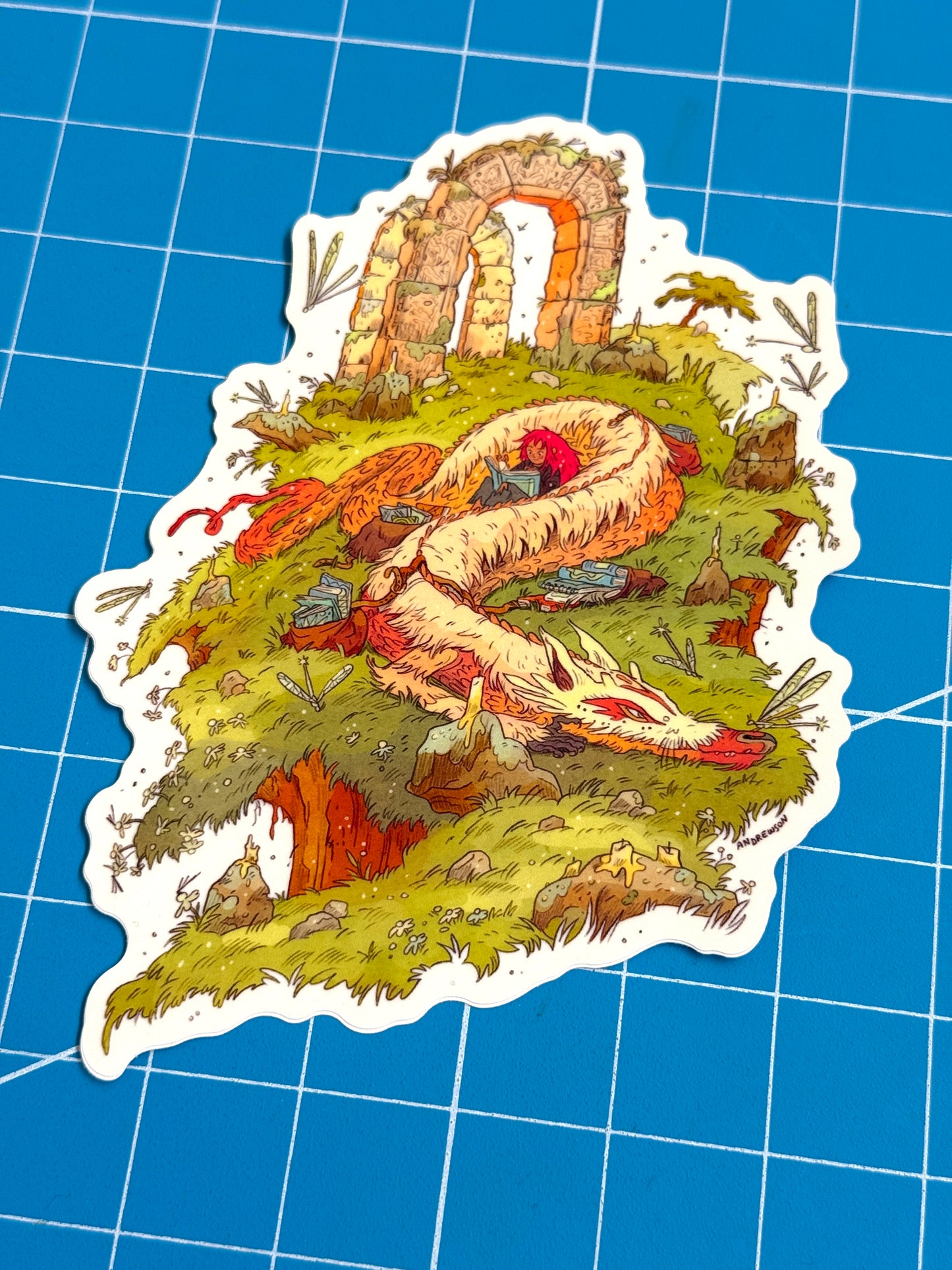 Book Dragon Sticker