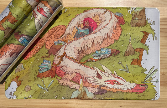 Book Dragon ~ Thought Bubble poster Desk-Mat /Playmat