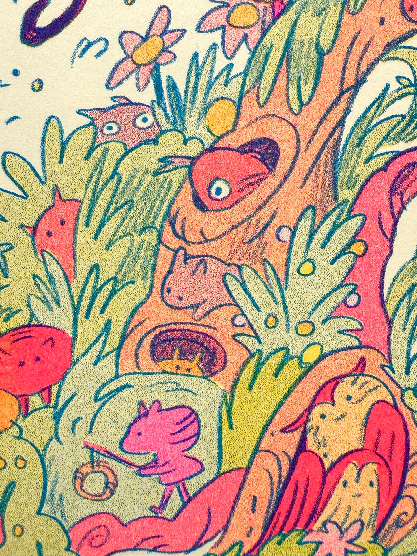 Mamu’s World of Wood Demons and Creek Creatures ~ Riso Print
