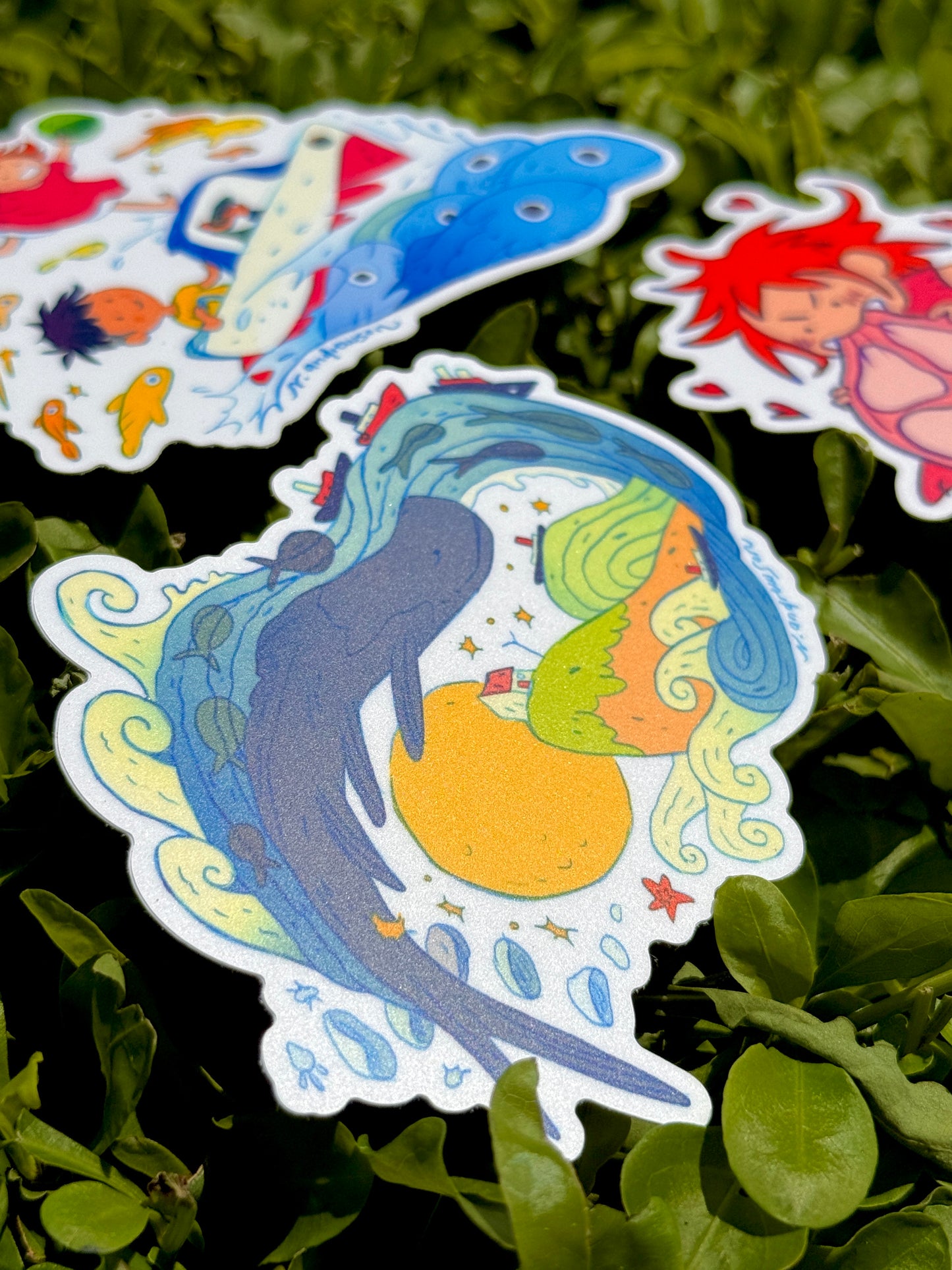Set of 3 Ponyo Vinyl Stickers