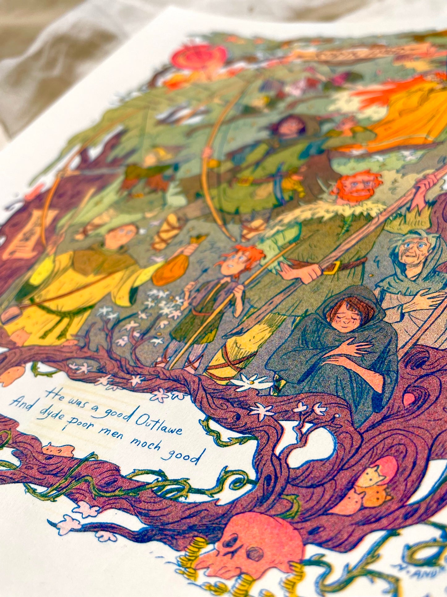 Robin Hood Small Riso Print
