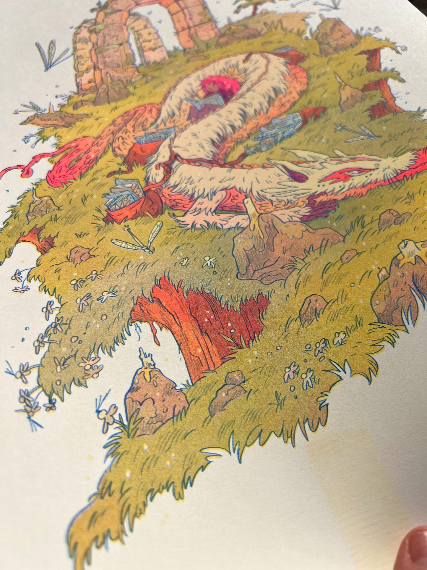 The Book Dragon - Large Riso Print