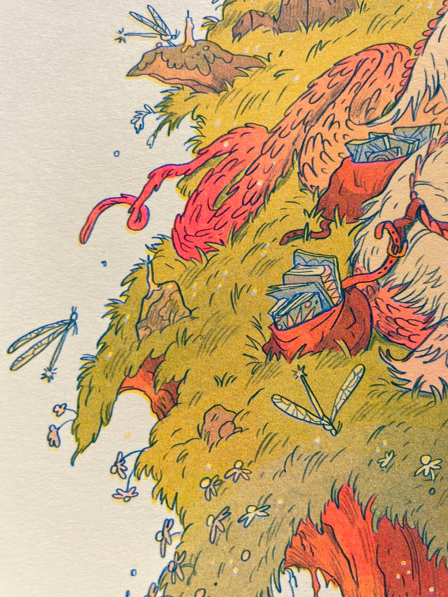 The Book Dragon - Large Riso Print