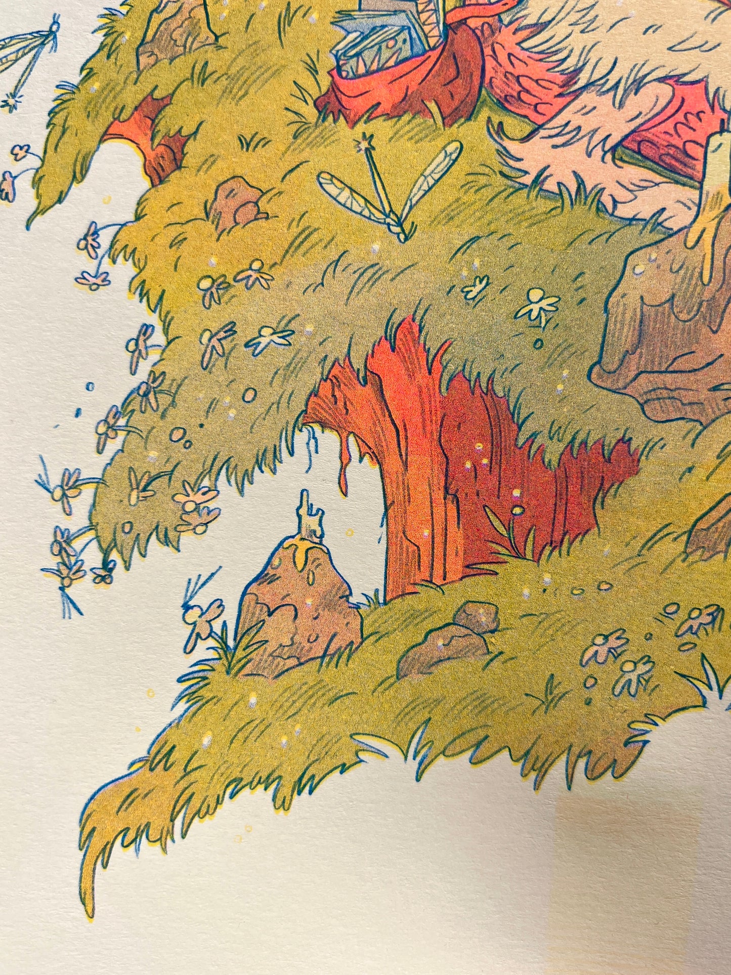 The Book Dragon - Large Riso Print