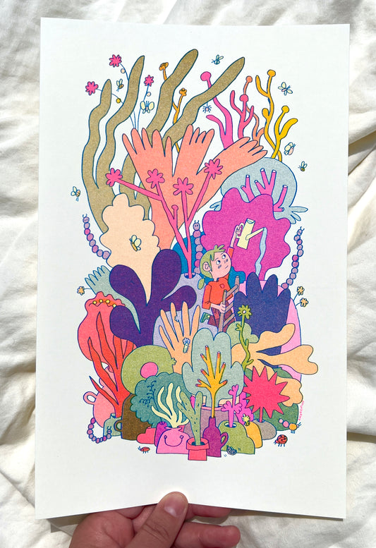 Vibrant Vivarium Small Riso Print