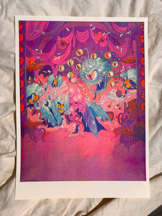 Large Beholder’s Charm Ray - Bribery Riso Print