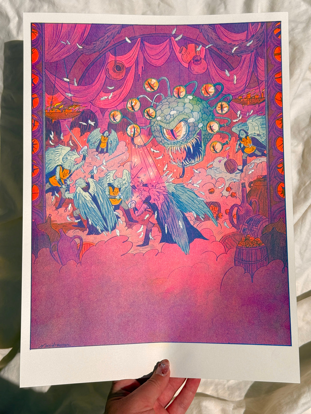 Large Beholder’s Charm Ray - Bribery Riso Print