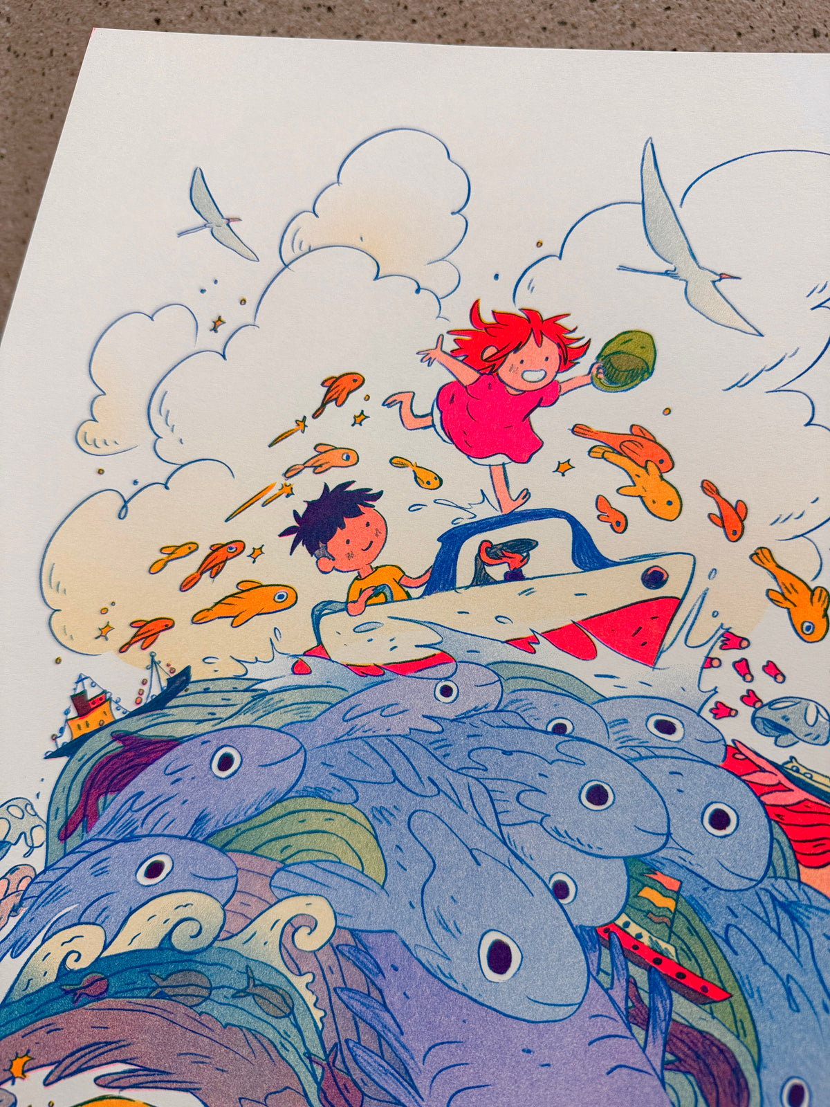 Ponyo ~ Large Riso Print