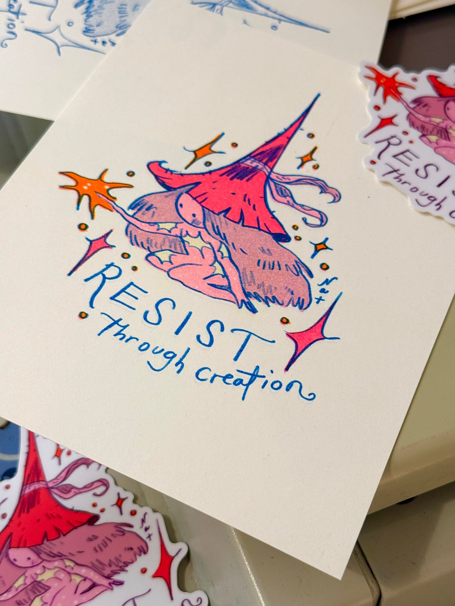 Resist Through Creation Print + Sticker Bundle Fundraiser