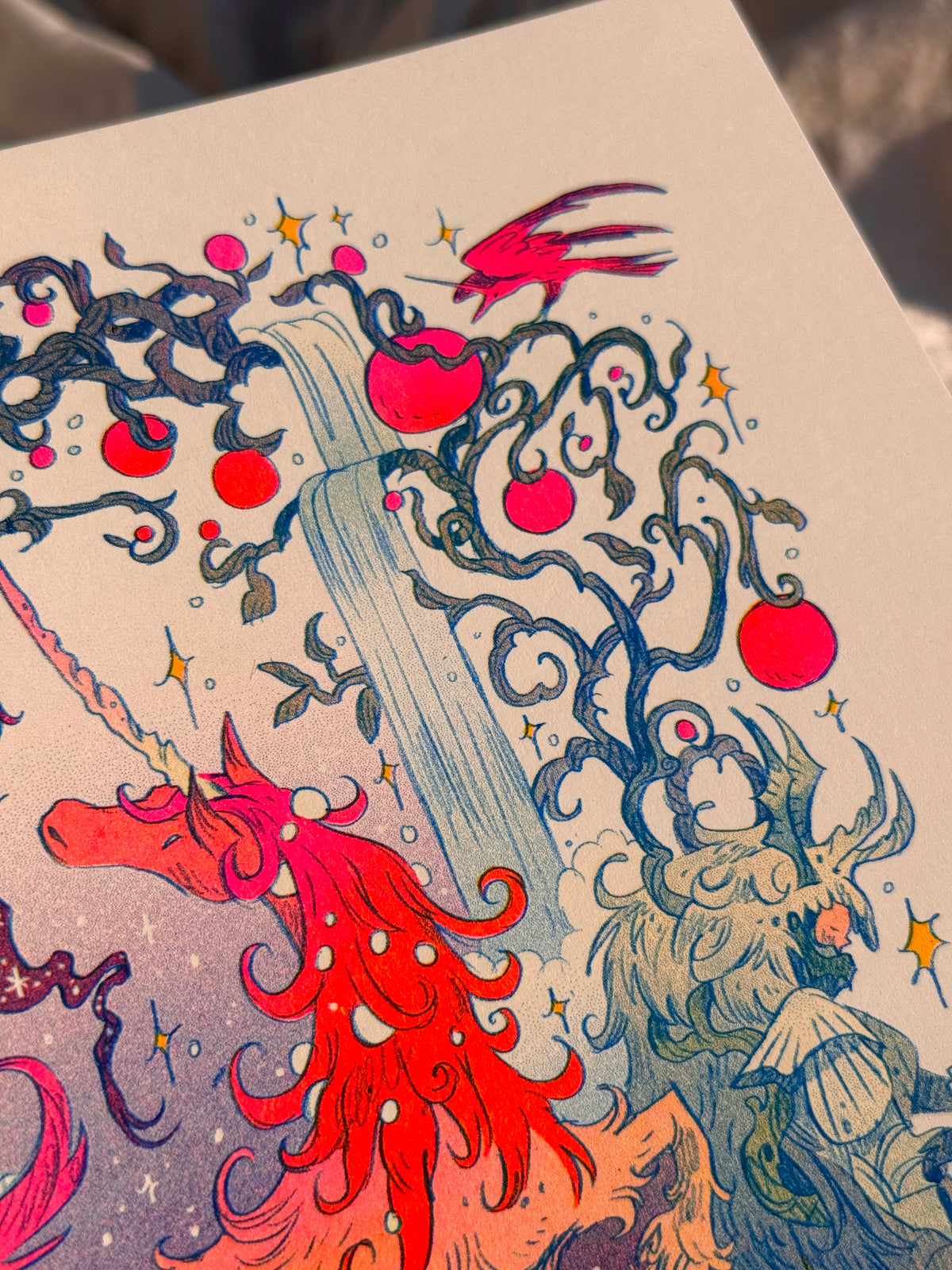 Unicorn Guardians ~ Small Riso Print