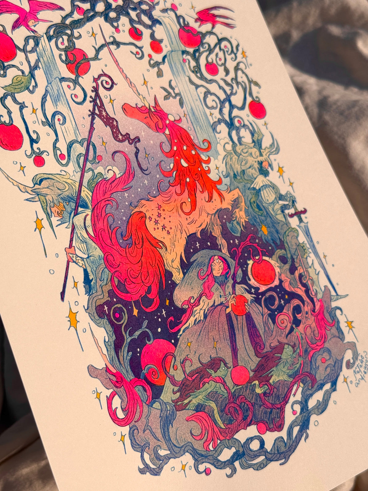 Unicorn Guardians ~ Small Riso Print