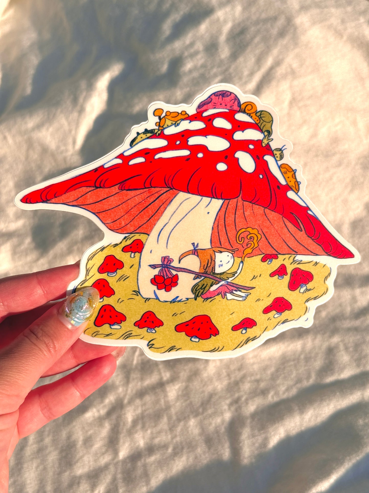 3 Large Mushroom Forest Stickers