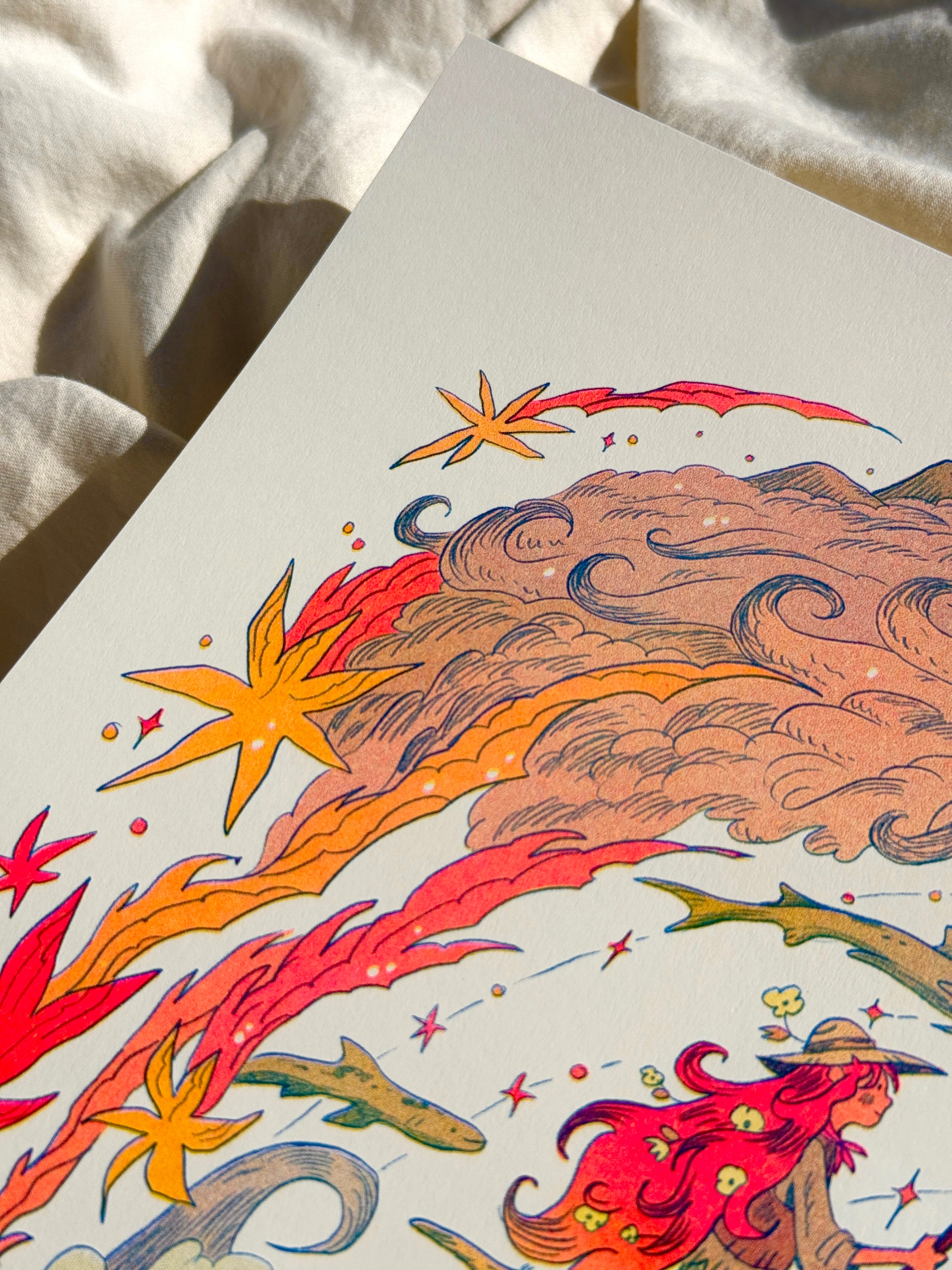 On My Way ~ Star Adventurer Small Riso Print – natalie andrewson