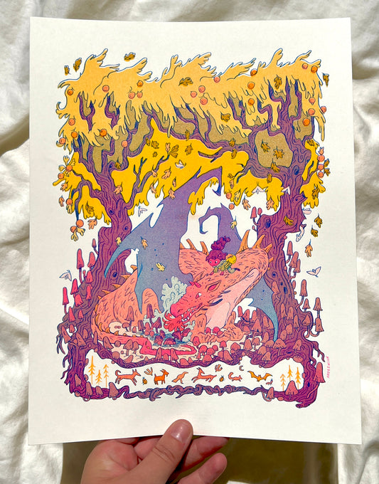 Fall Dragon Riso Print