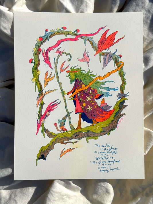 The Green Wanderer ~ Small Storyteller Riso Print