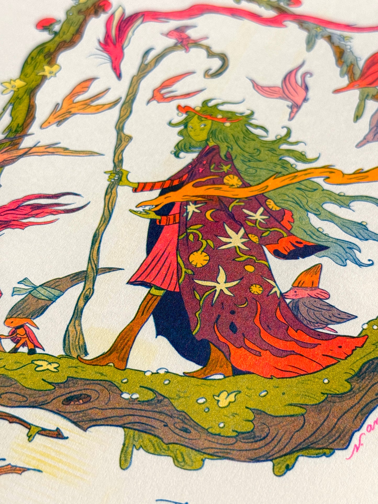 The Green Wanderer ~ Small Storyteller Riso Print