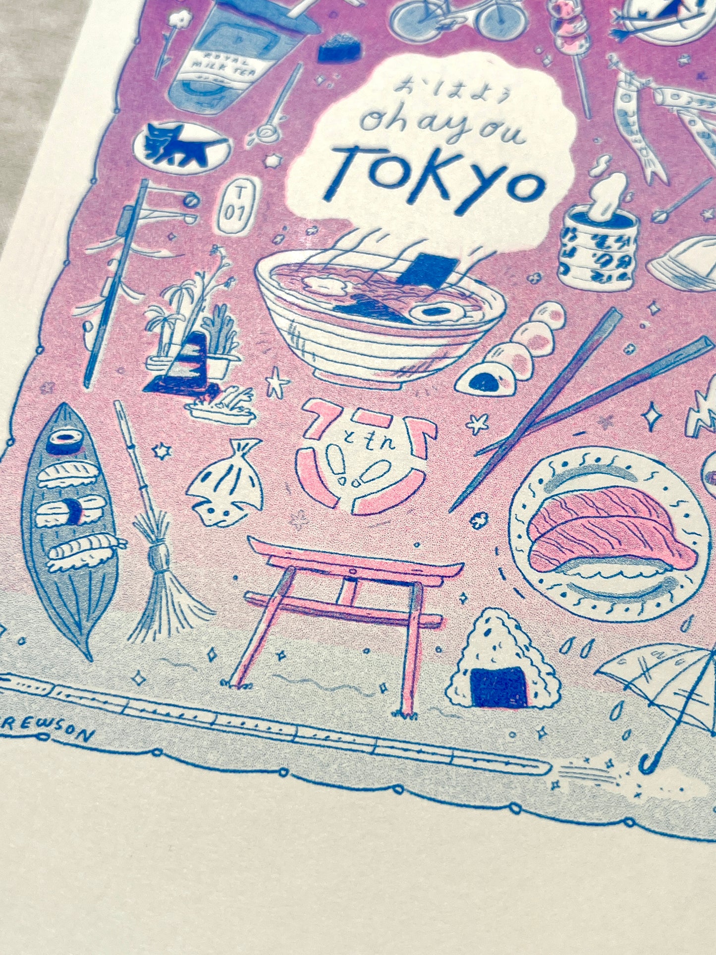 Travel Card Series Tokyo -Small Riso Print