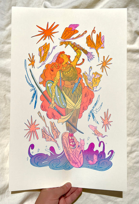 The Butterfly Archer Riso Print