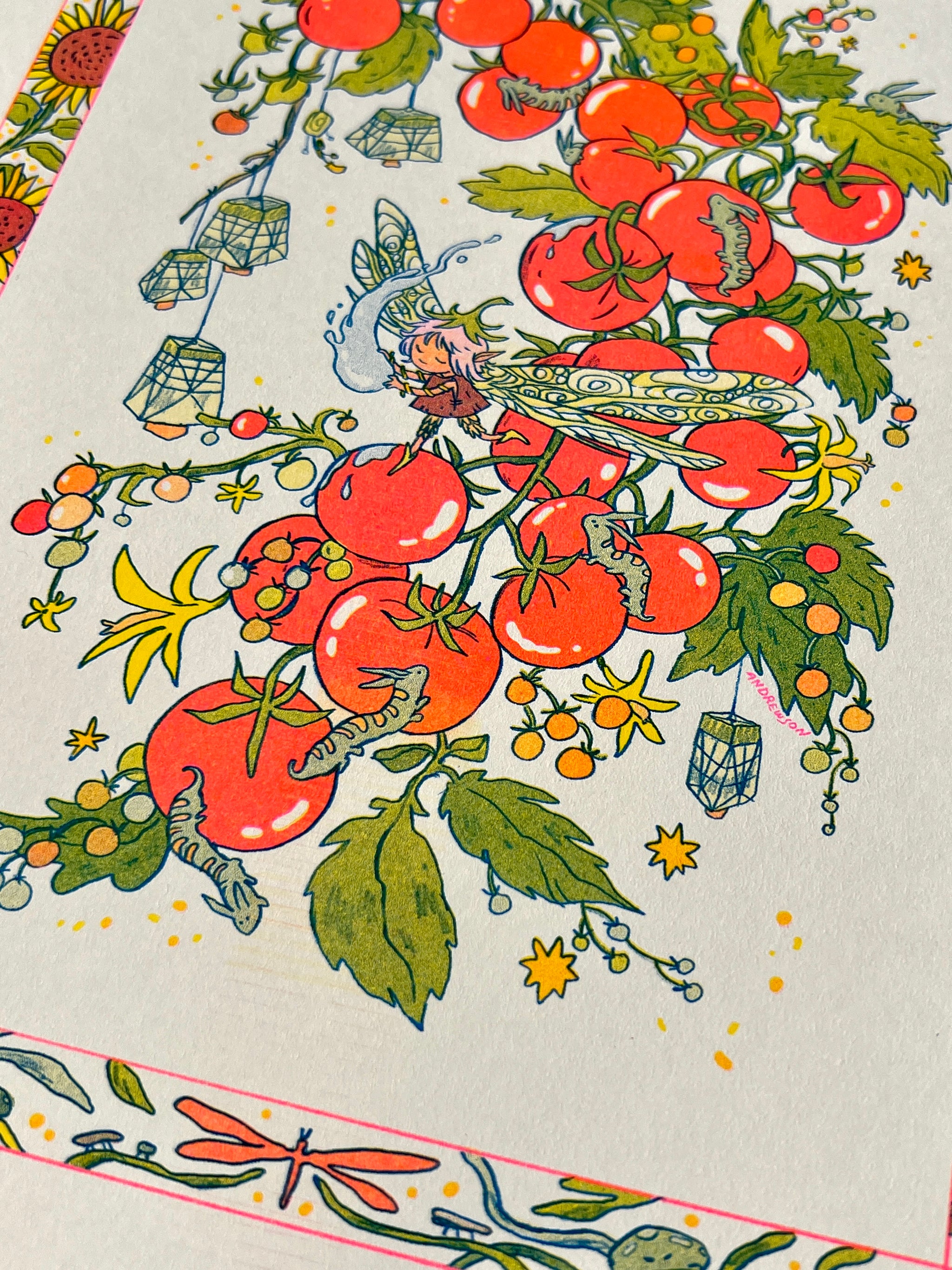 Sunflower Fairy Riso Print natalie andrewson