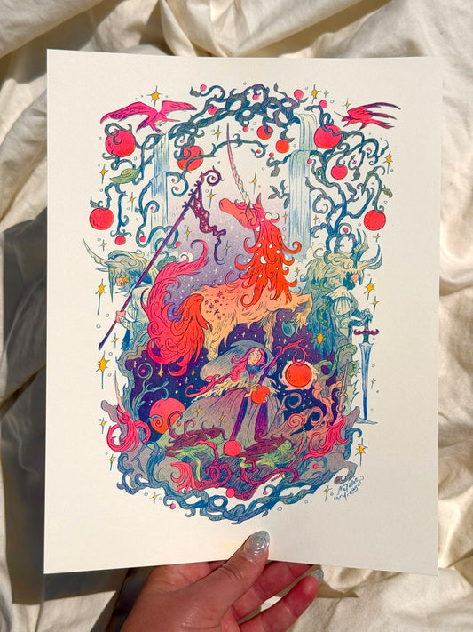Unicorn Guardians ~ Small Riso Print