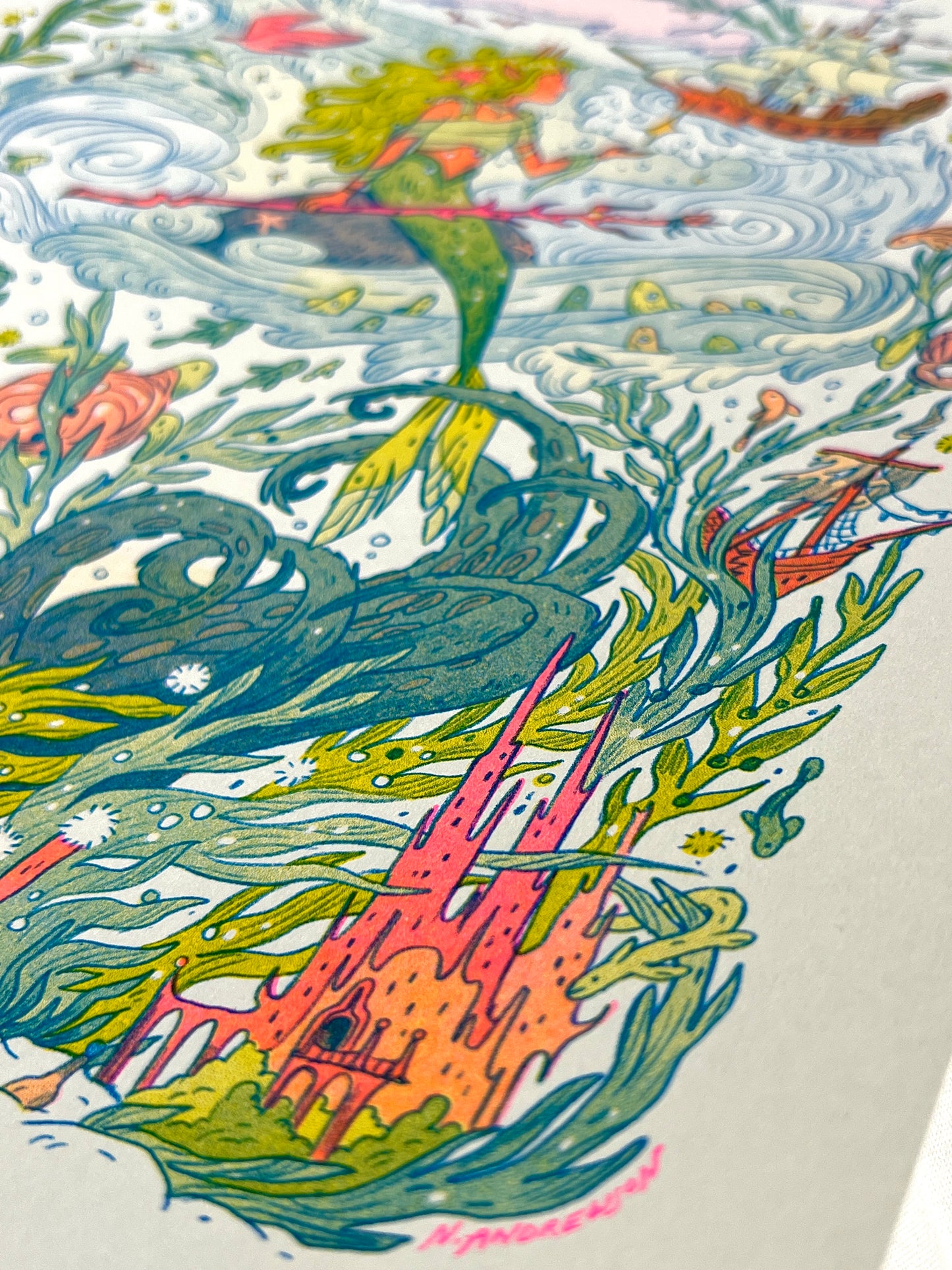 The Little Mermaid Riso Print