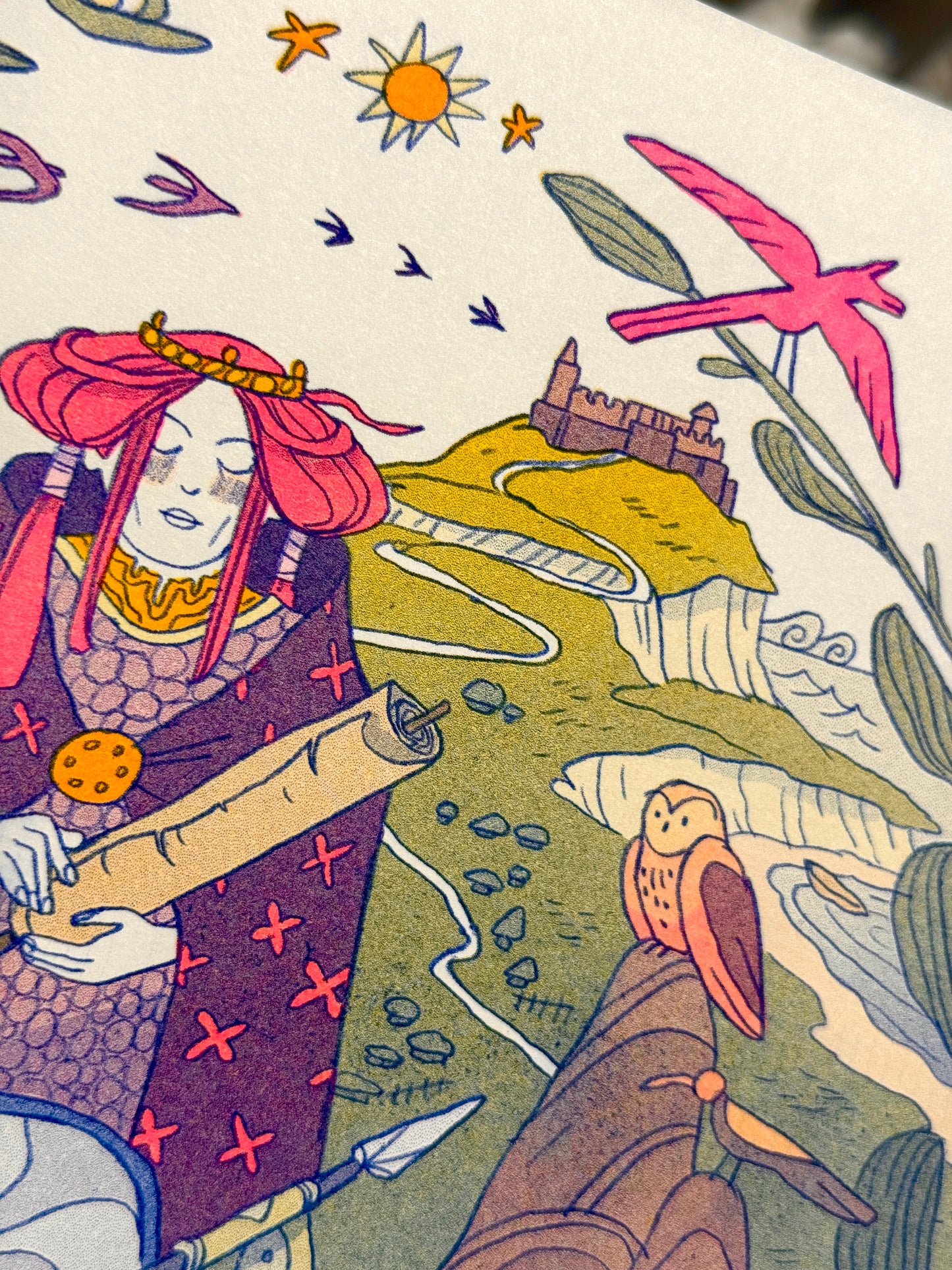 'The Oath' Medieval Inspired Riso Print