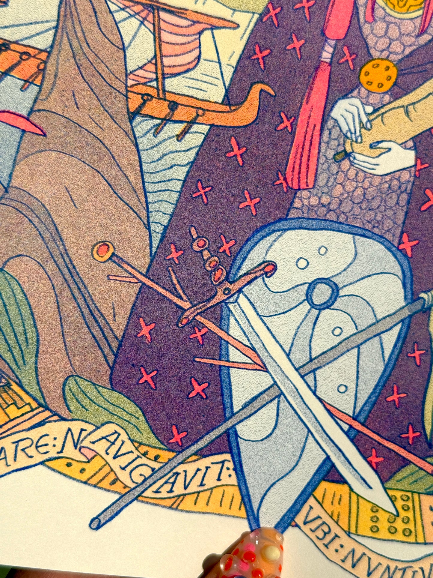 'The Oath' Medieval Inspired Riso Print