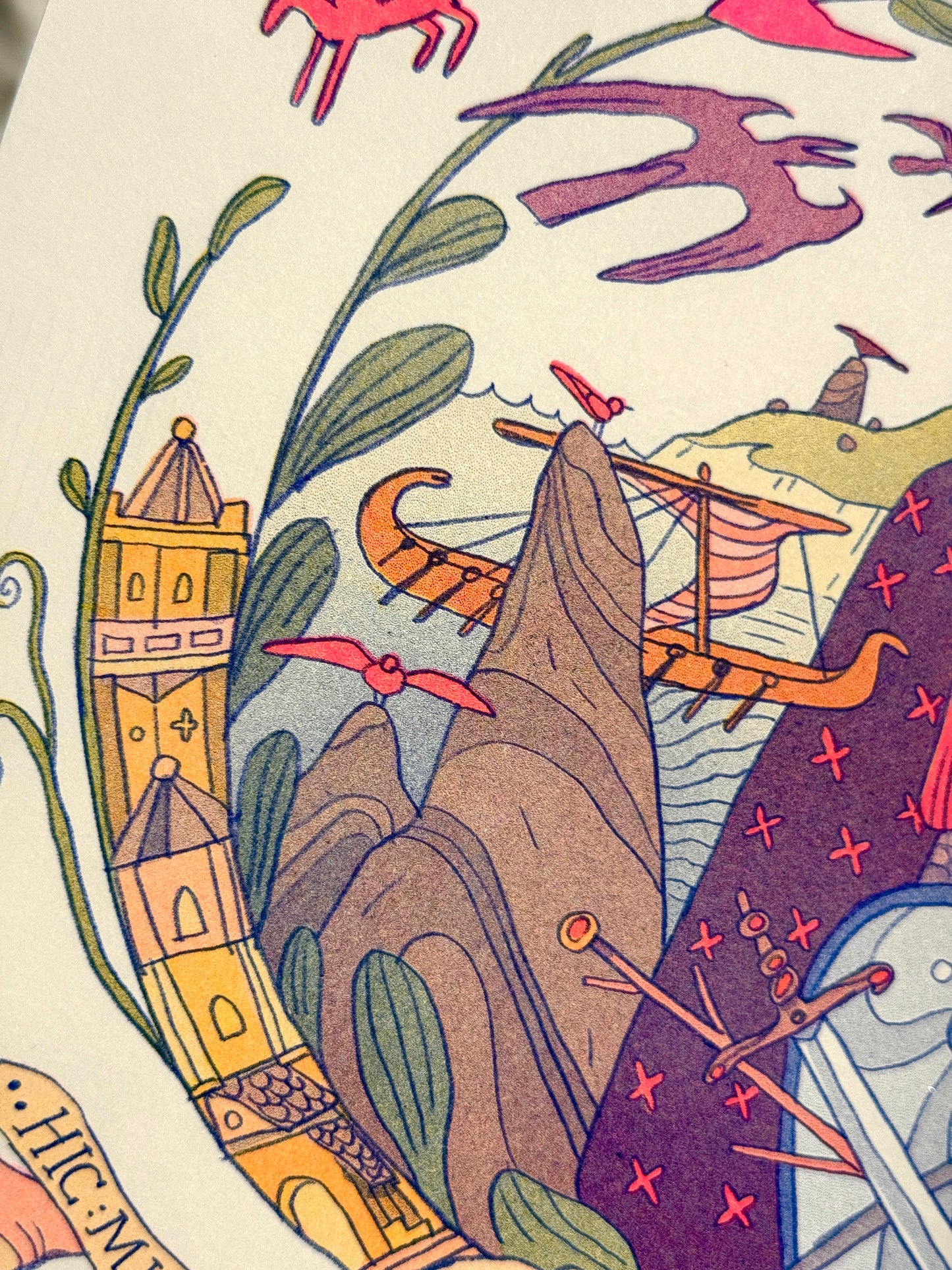 'The Oath' Medieval Inspired Riso Print
