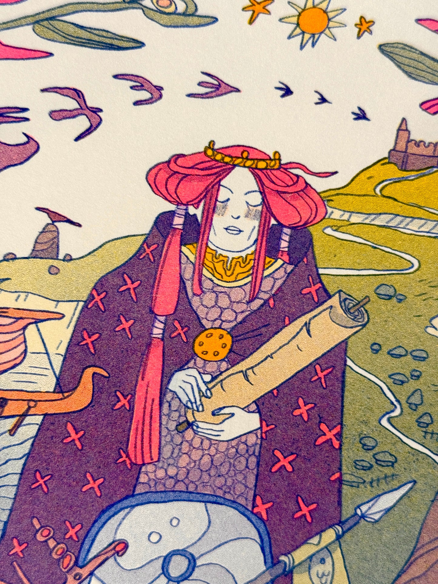 'The Oath' Medieval Inspired Riso Print