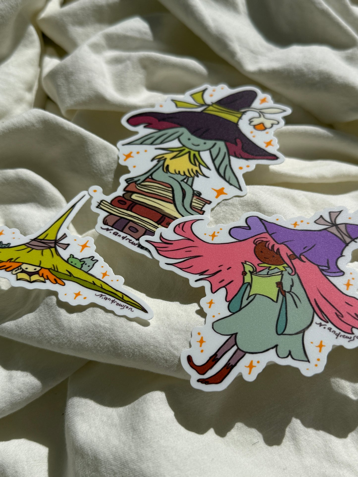 Little Reading Witch Stickers ~ Set of 3